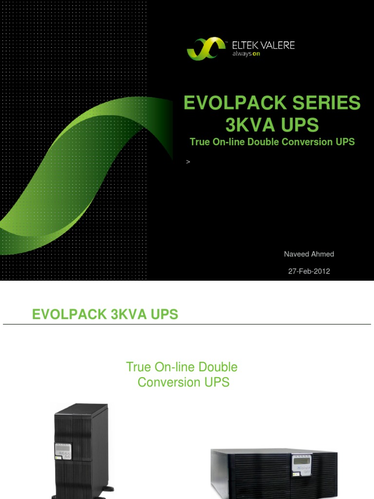Evolupack 3KVA UPS Overview | PDF | Electrical Connector | Battery ...