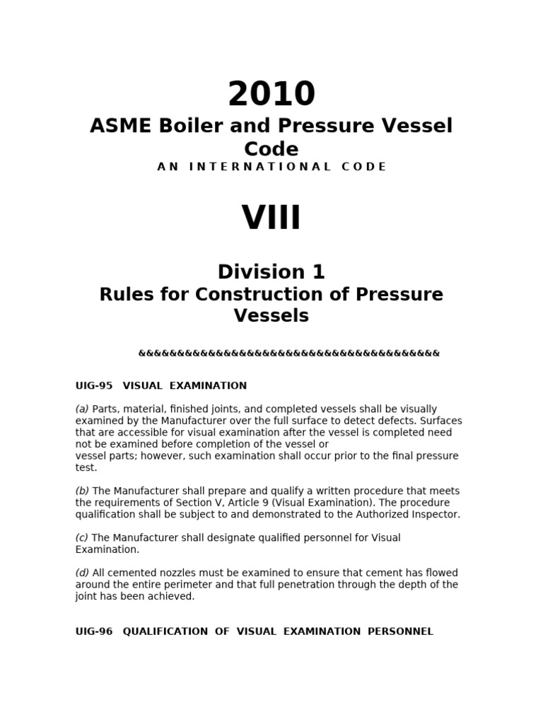 Inspeccion Visual 2010 Asme Seccion Viii | PDF | Lighting ...