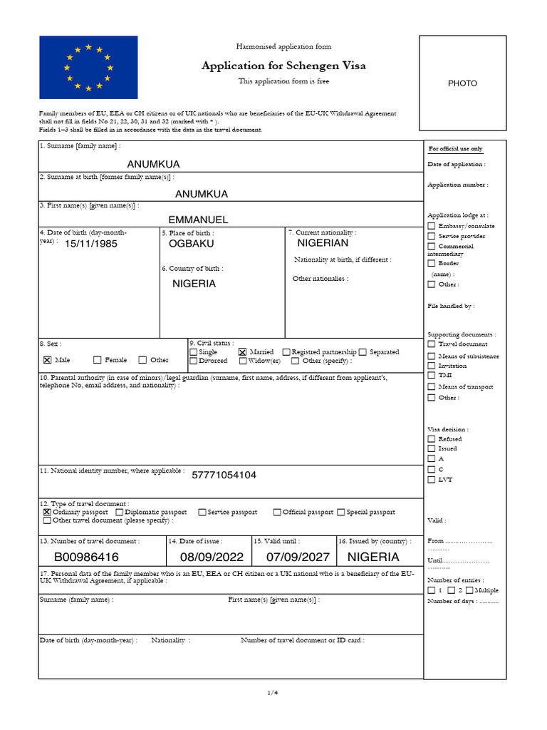 Application Form 1 (1) English | PDF