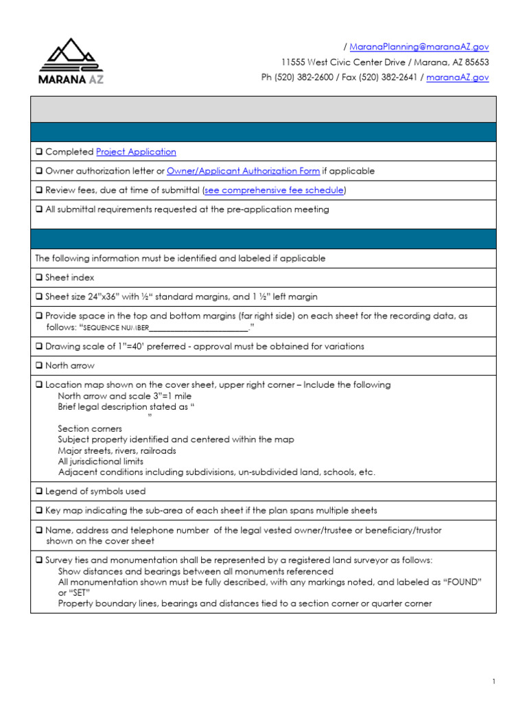 TOM Final Plat Checklist | PDF