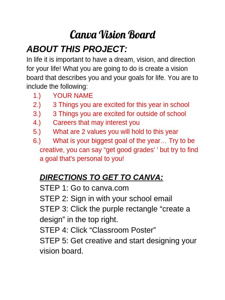 Canva Vision Board | PDF