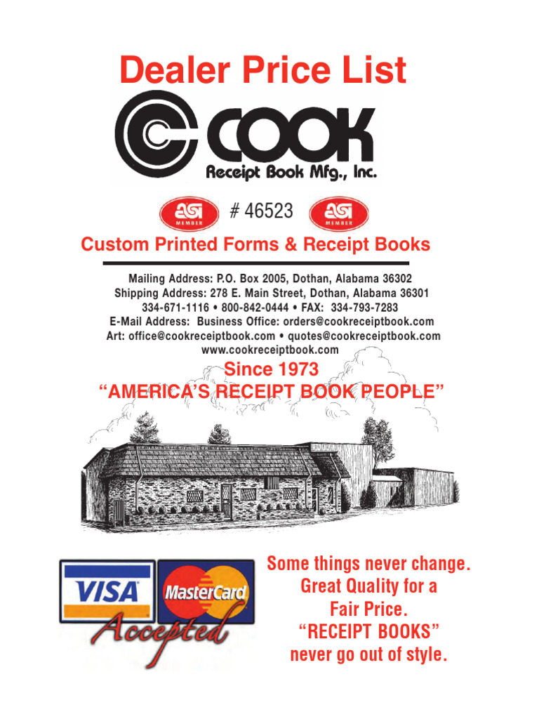 Cook Receipt Book Additional Samples | PDF