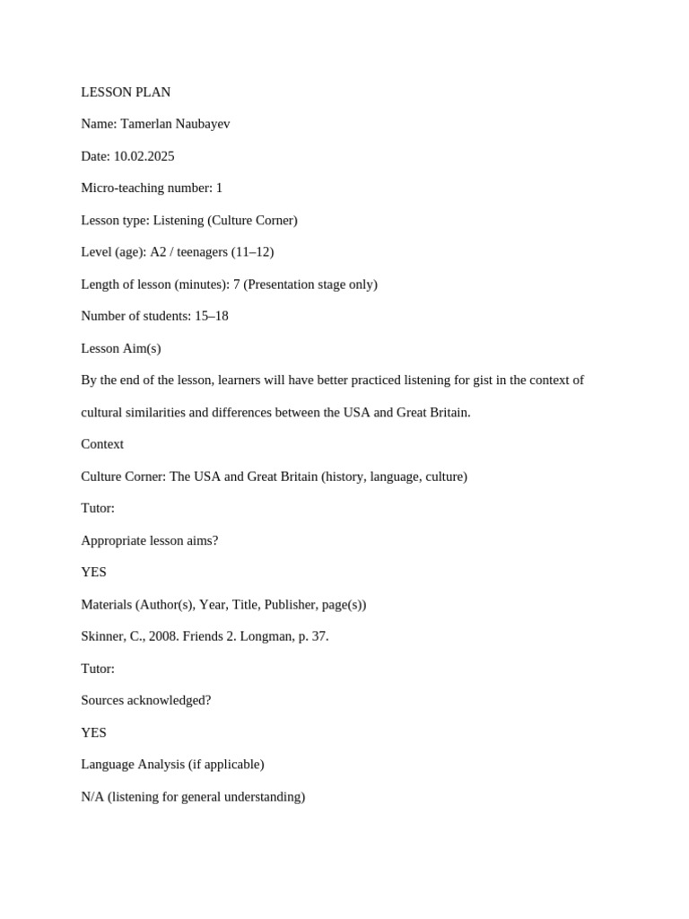 Lesson Plan | PDF | Lesson Plan | Cognitive Science