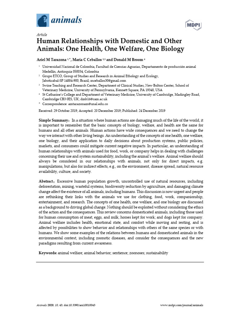 Animals Human Animals Relationship | PDF