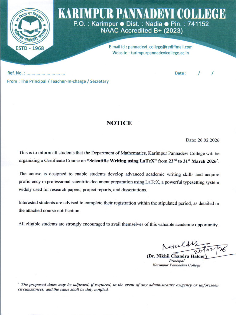 CertificateCourse Notice | PDF