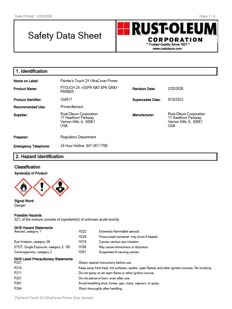 Safety Data Sheet: 1. Identification | PDF