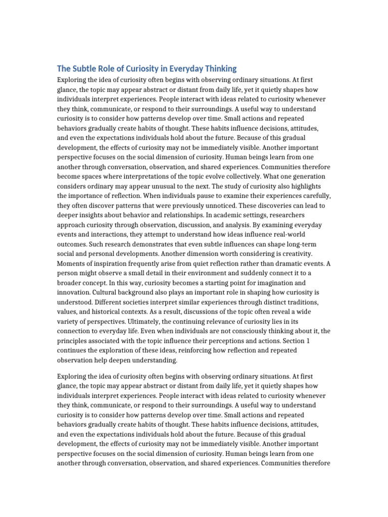 Document5 Curiosity | PDF