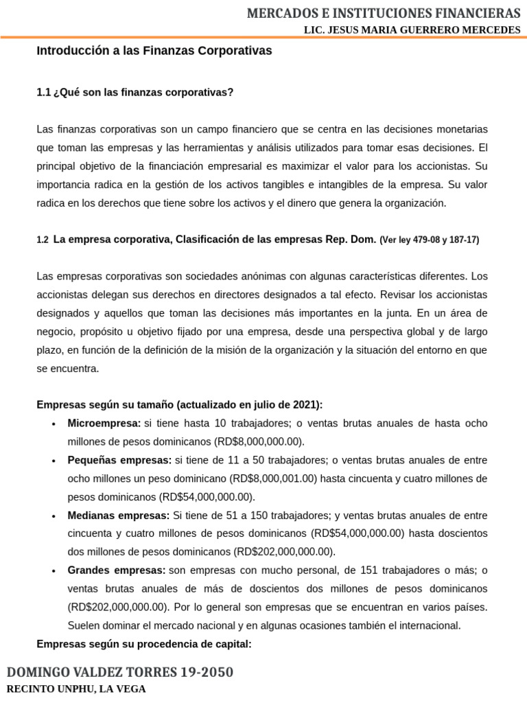 Introducción A Las Finanzas Corporativas | PDF