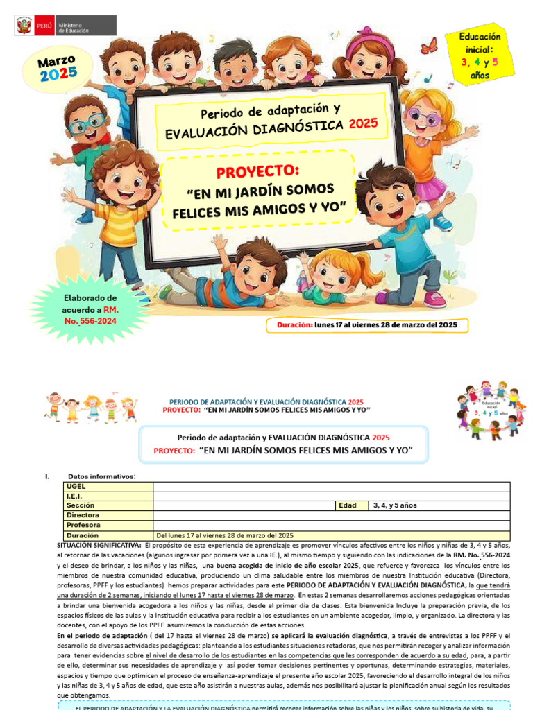 Marzo 2025 Proyecto en Mi Jardín Somos Felices Mis Amigos y Yo | PDF ...