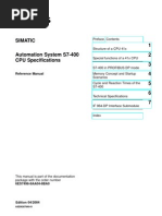 Automation System S7-400 CPU Specifications