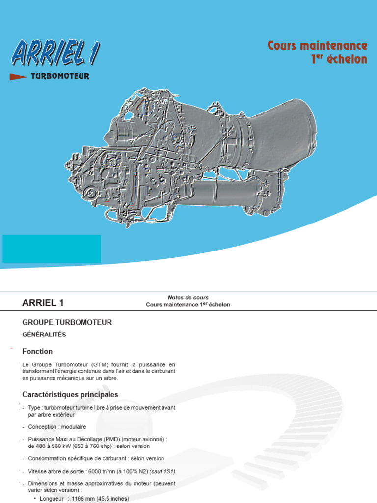Documentation Technique Moteur Arriel | PDF | Turbine | Technologies du gaz
