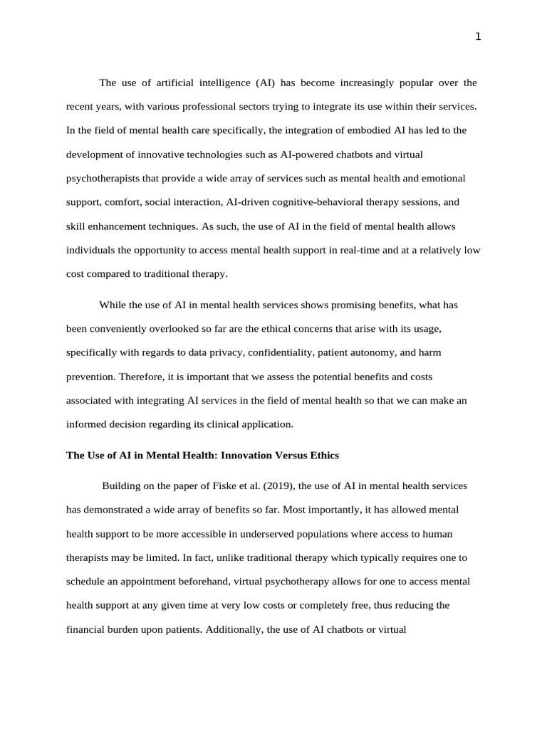 Reflection Paper On The Ethical Implications of Embodied Artificial ...