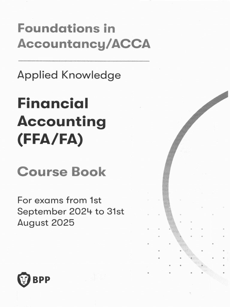 ACCA Course Book Foundations in Accountancy ACCA Financial Accounting ...