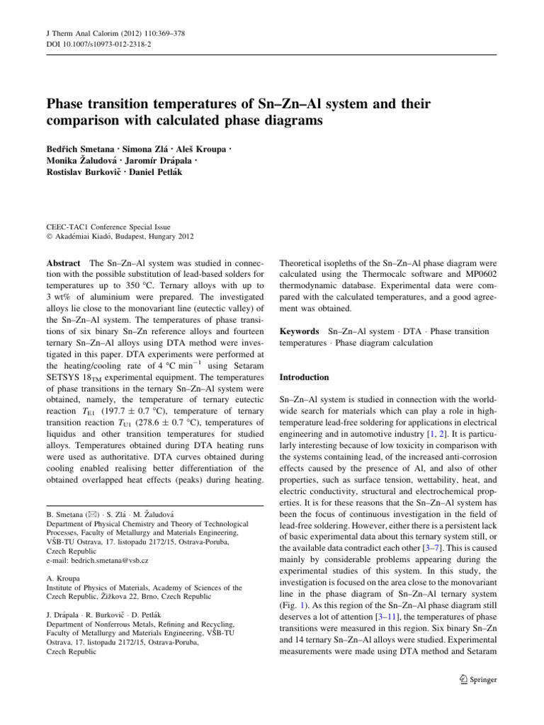 10.1007@s10973 012 2318 2 | PDF | Phase (Matter) | Phase Diagram