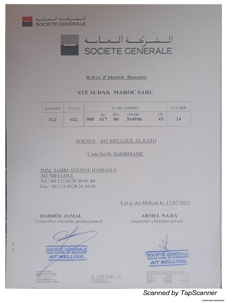 Attestation de RIB | PDF