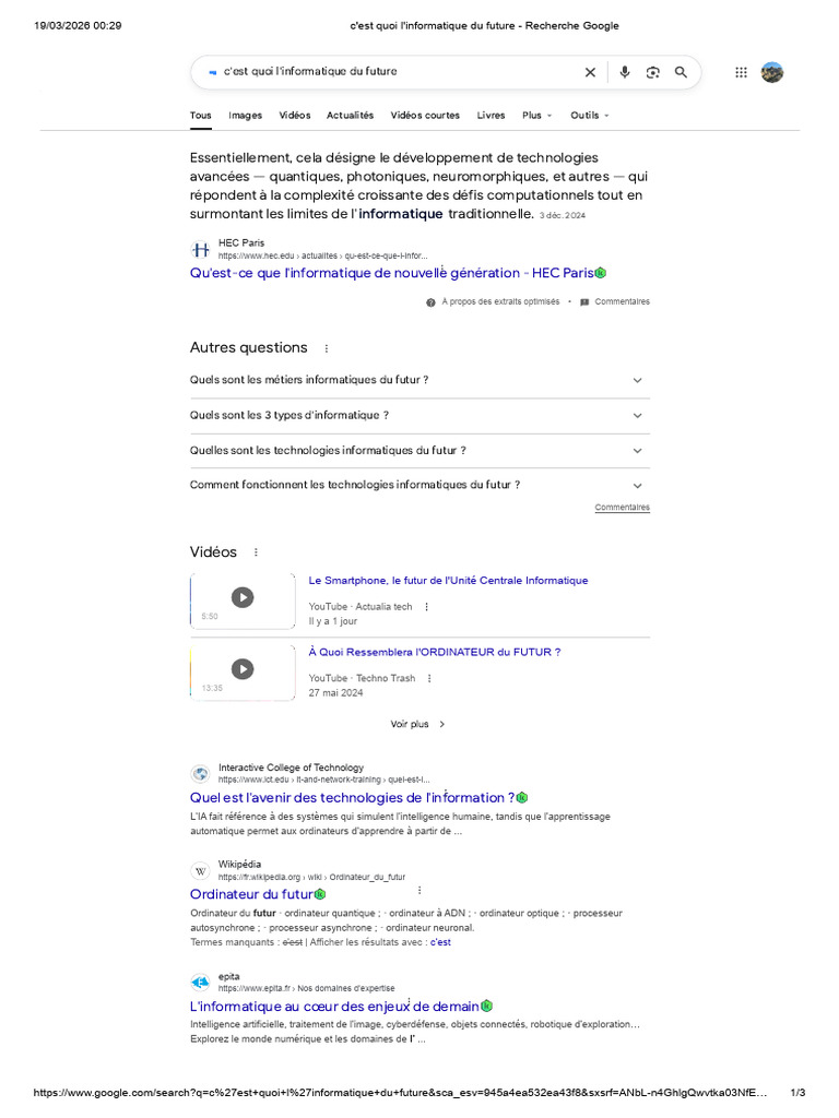 C'est Quoi L'informatique Du Future - Recherche Google | PDF ...