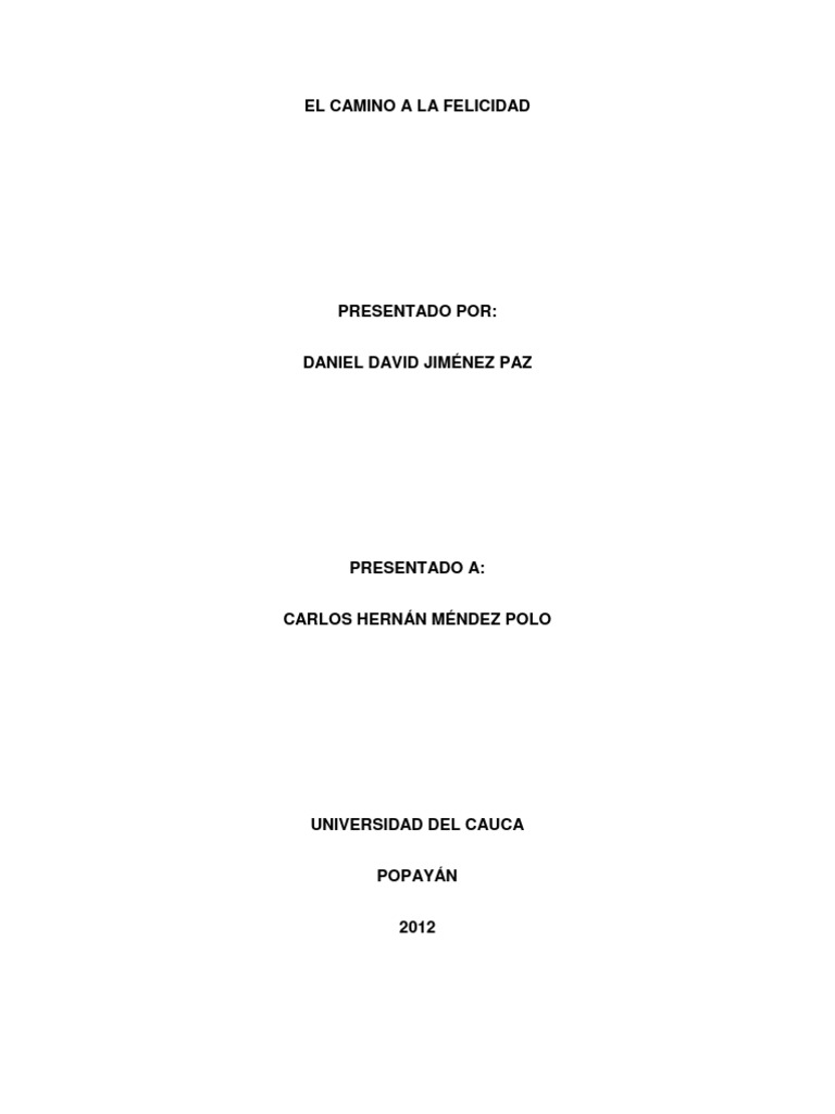 El Camino A La Felicidad | PDF | Felicidad | Drogas