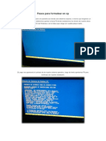 Pasos para Formatear en XP