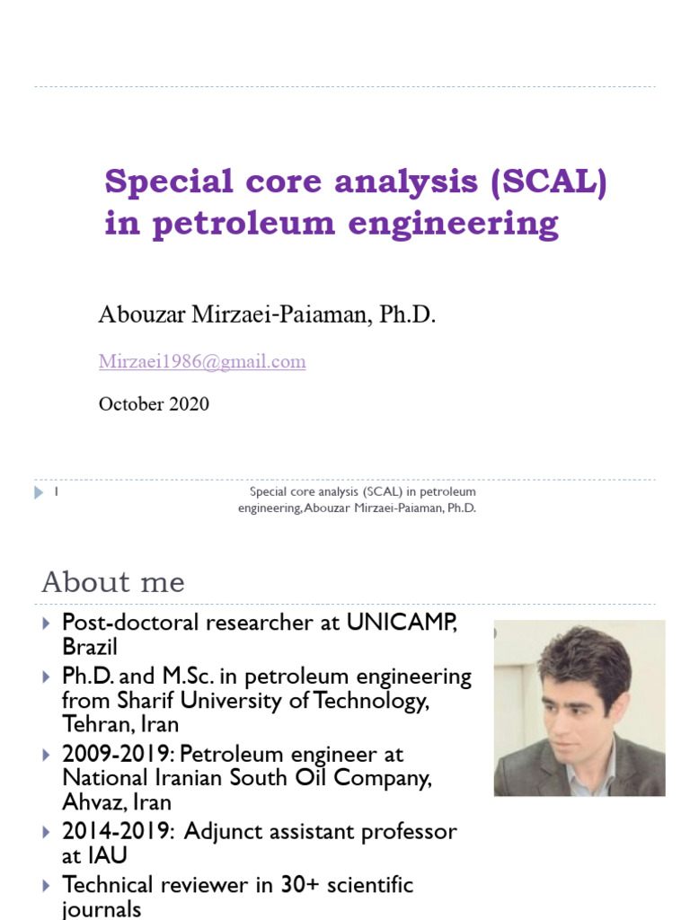 Special Core Analysis (SCAL) by Abouzar Mirzaei Paiaman-1 | PDF