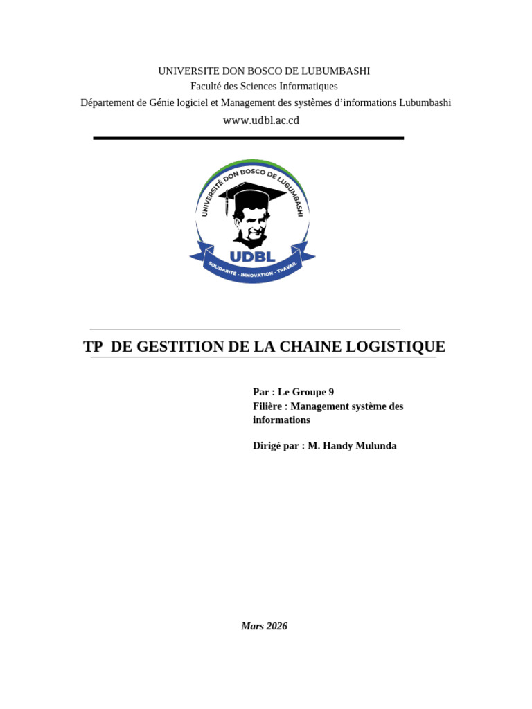 Rapport Supply Chain | PDF | Gestion de la chaîne logistique | Logistique