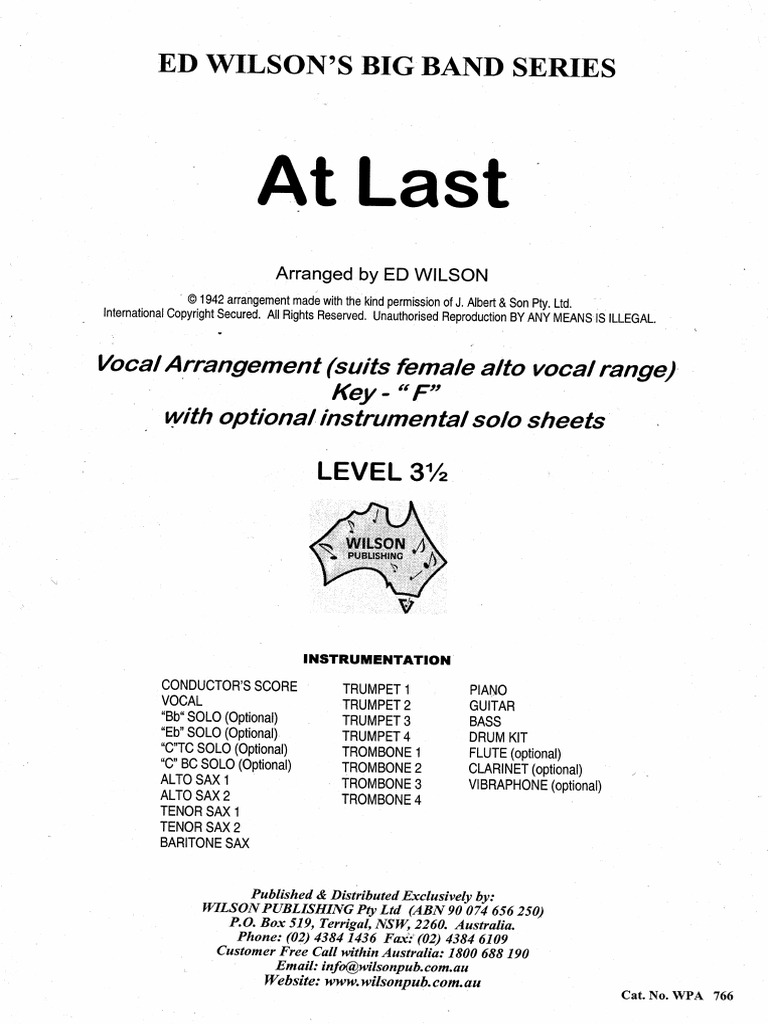 At Last - Score | PDF