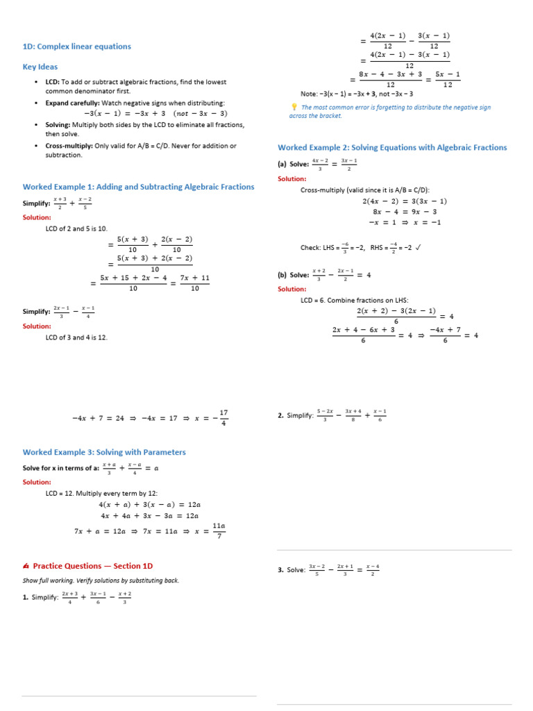 Ch1 1D 1E 1F StudyBooklet | PDF