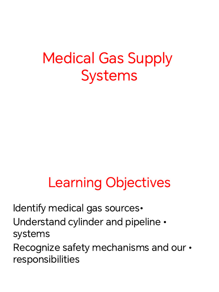 Lecture 2 Medical Gas Supply Systems RT | PDF