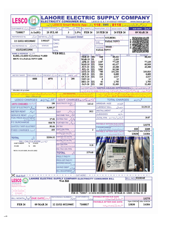Lesco - Web Bill | PDF