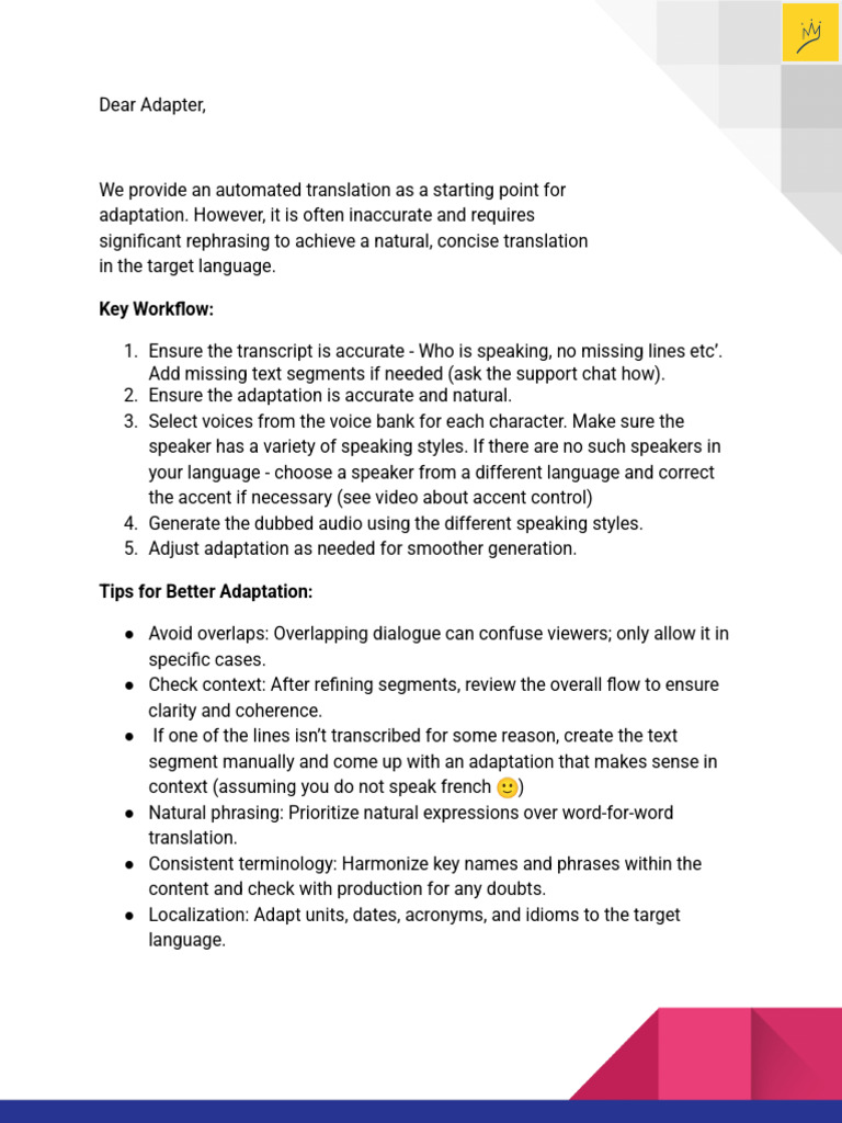 TTS Adaptation Guidelines To en Adapters | PDF