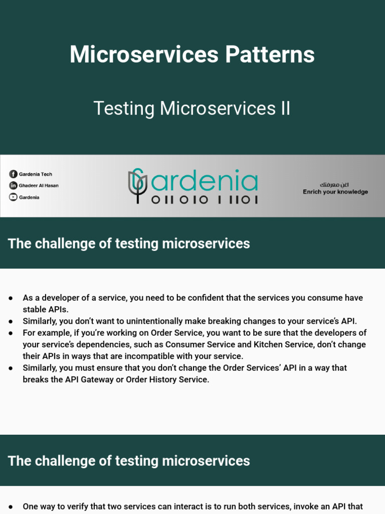 Microservices Patterns - Testing Microservices II | PDF
