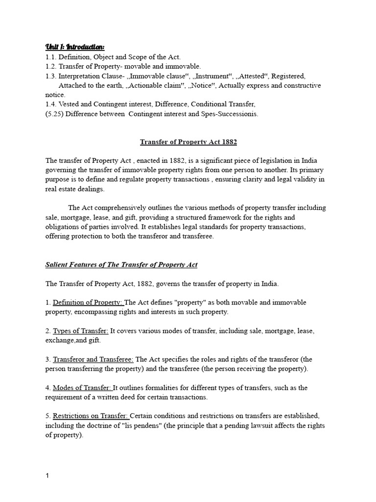 Unit 1 Introduction | PDF | Property | Real Property