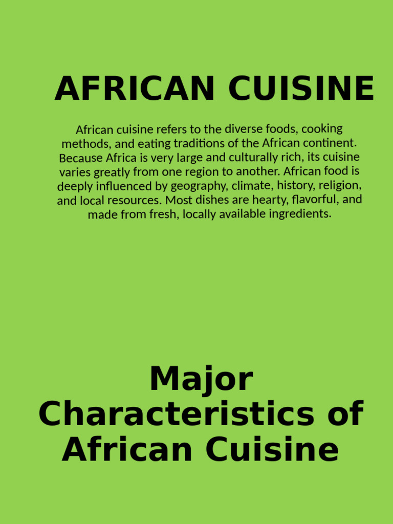 African Cuisine | PDF | African Cuisine | Cuisine