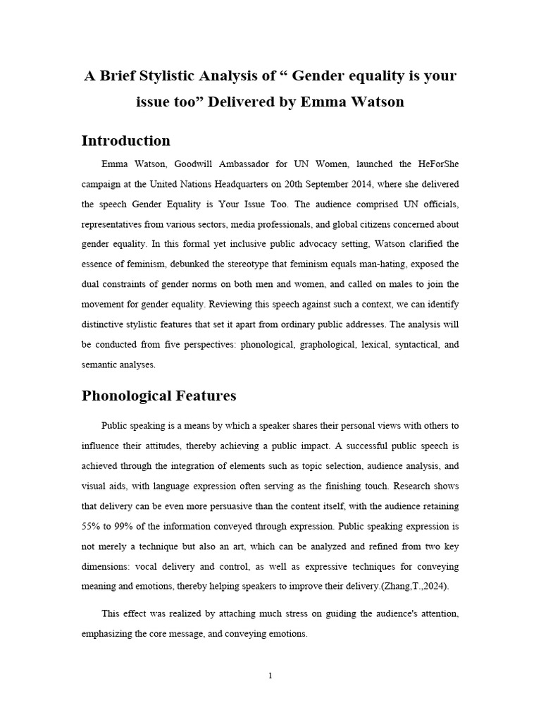 A Brief Stylistic Analysis of 2 | PDF