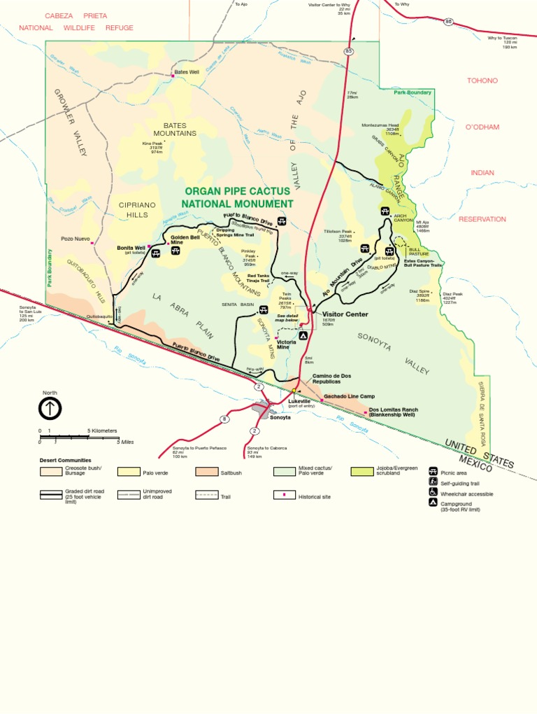Organ Pipe Cactus National Monument Map | PDF | Social Science | Travel