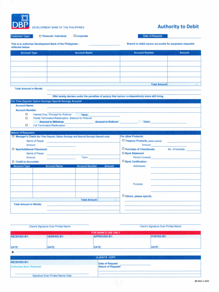 Bank Statement Request | PDF