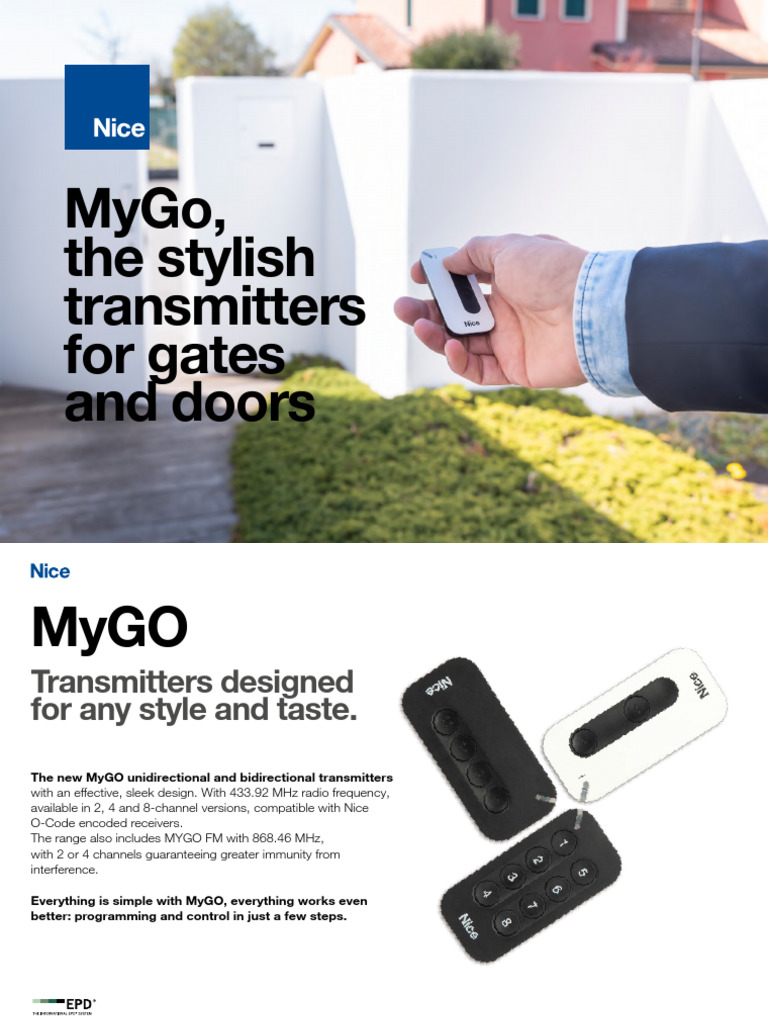 Nice Brochure Mygo Transmitters en | PDF | Transmitter | Radio