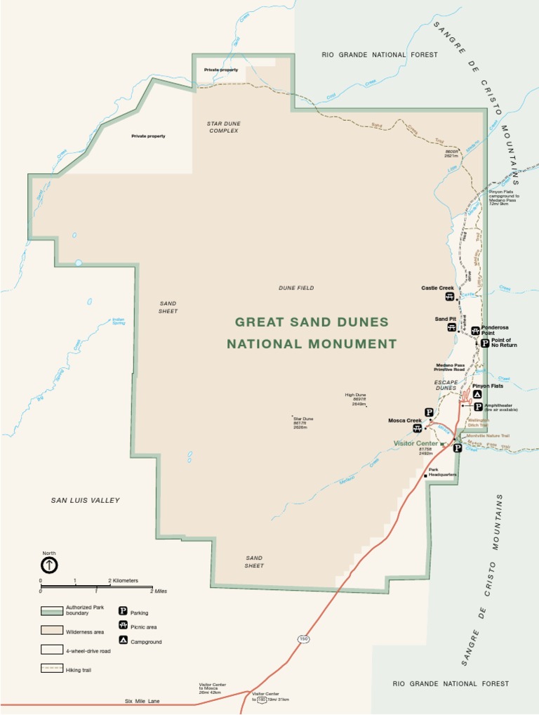 Park Map of Great Sand Dunes National Monument | PDF