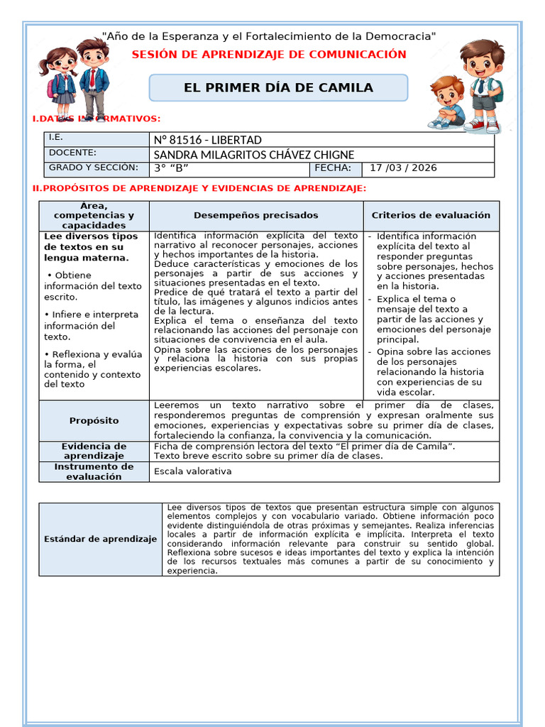 COM 17-EL PRIMER DIA DE CLASES | PDF