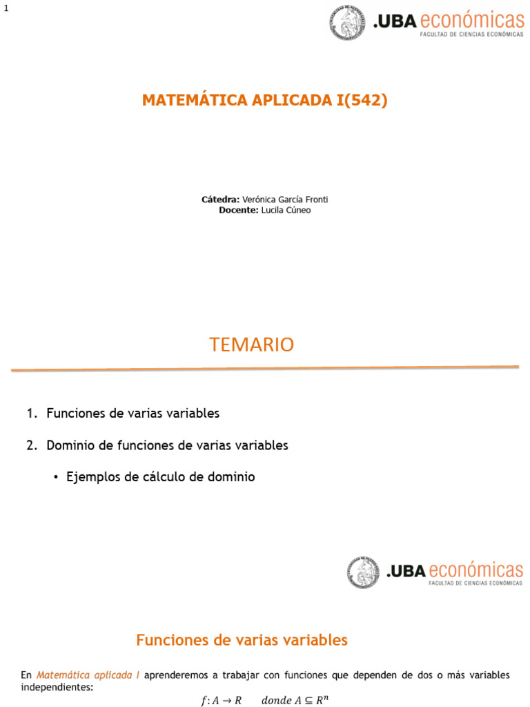 1-Funciones de Varias Variables - Dominio | PDF
