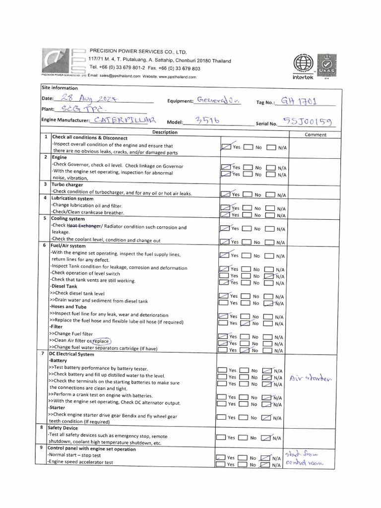 Check List SCG TPC GH1701 Aug28,2024 | PDF