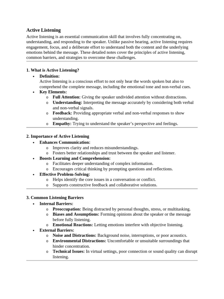 Active Listening | PDF
