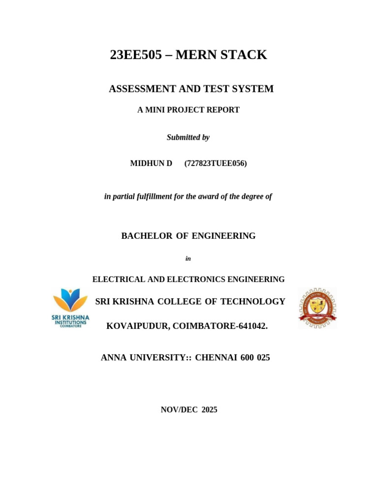 Mern Stack Front & Bonafide | PDF | Educational Assessment And ...