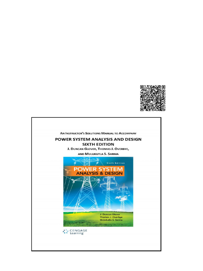 Power System Analysis Design Solution Manual 6th Edition Glover | PDF