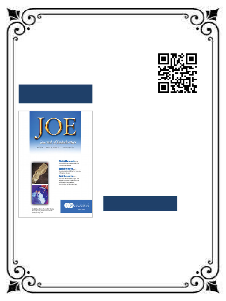 Journal of Endodontics June 2019 Volume 45 Issue 6 1st Edition by The ...