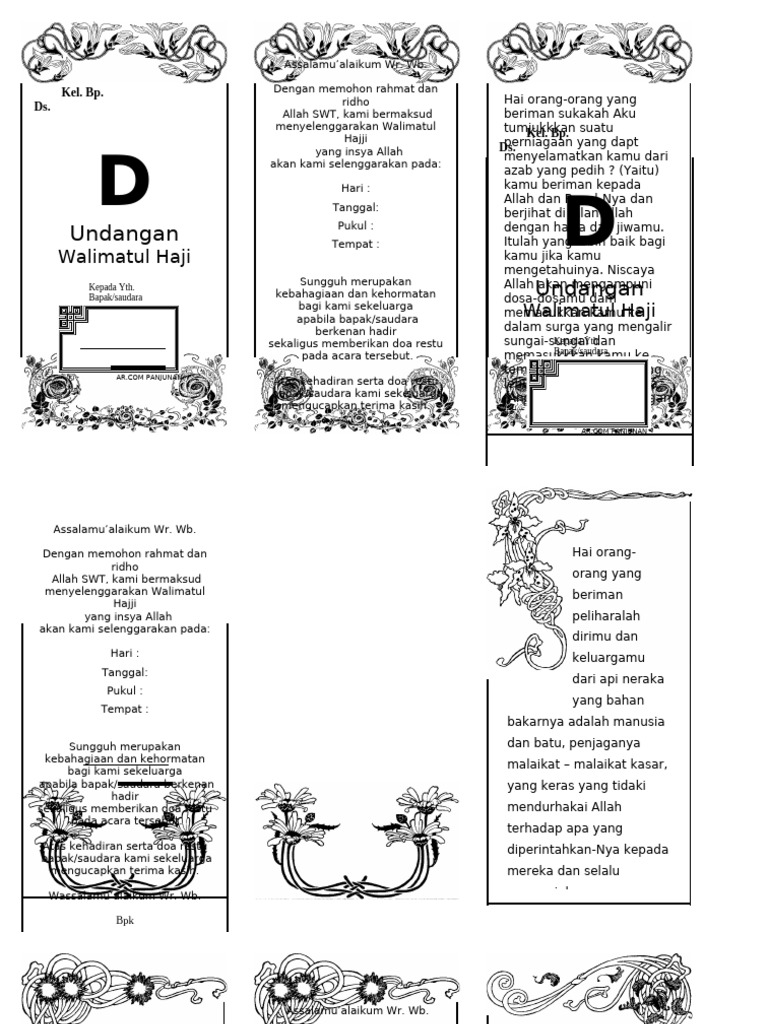 Undangan Walimatul HAJI 3 Kol | PDF