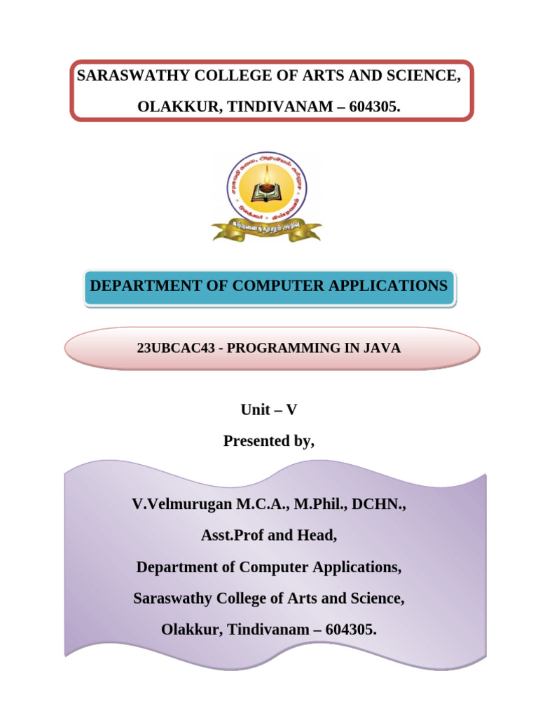 Unit 5 - Java | PDF
