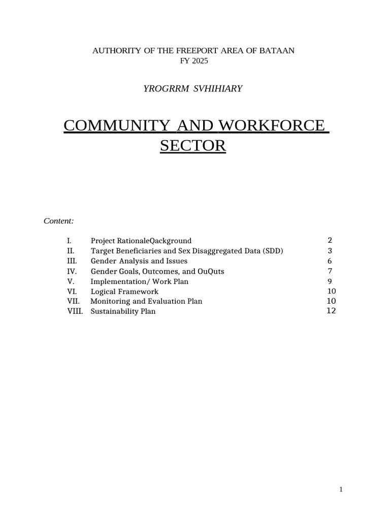 PROGRAM SUMMARY - Community and Workforce Sector | PDF | Workforce ...