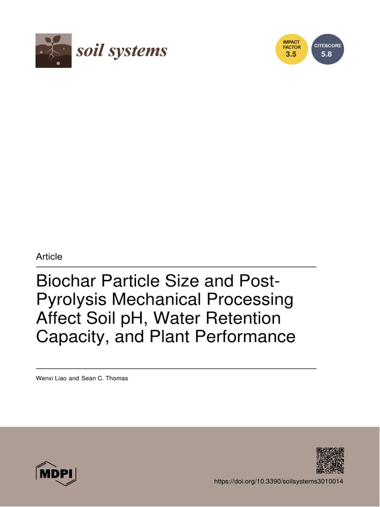 Biochar Particle Size and Post-Pyrolysis Mechanical Processing Affect ...