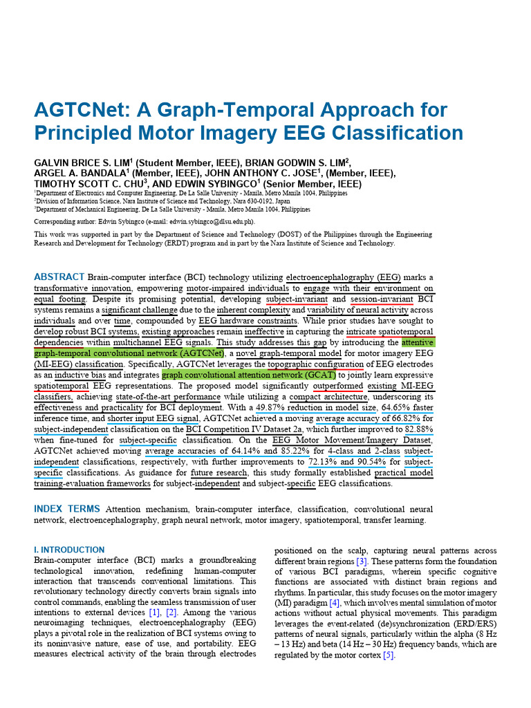 AGTCNet - A Graph-Temporal Approach For Principled Motor Imagery EEG ...