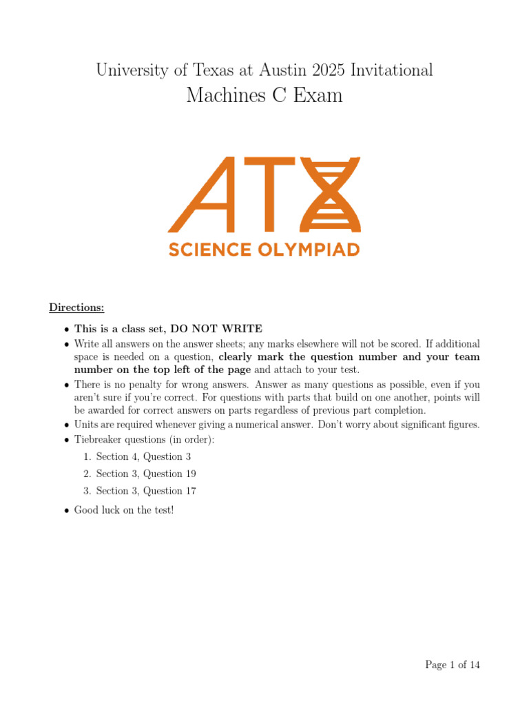 Machines C Exam | PDF